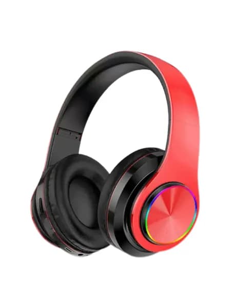 Наушники беспроводные с микрофоном, Bluetooth, красный, черный