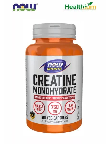 NOW Creatine 750мг 120 капсул, Нау креатин моногидрат 750 мг