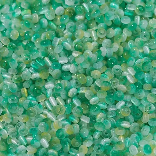 Кошачий Глаз бусины 4*2.5 мм, около 100 шт.