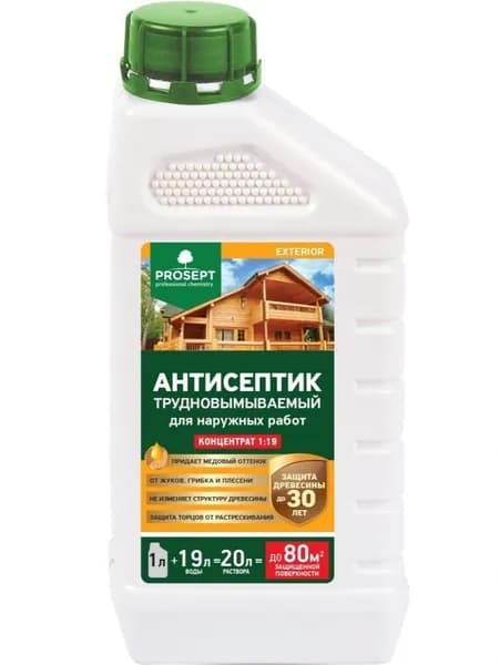 Антисептик для наружных работ PROSEPT EXTERIOR (1:19) 1л