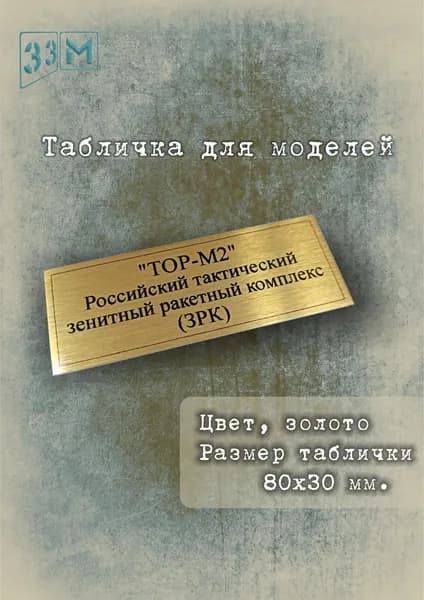 Табличка Российский тактический зенитный ракетный комплекс "ТОР-М2"