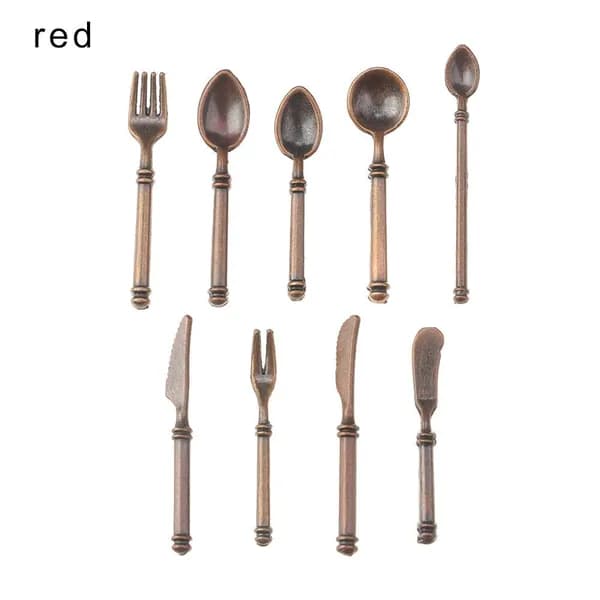 9PCS Моделирование Мини Столовые Приборы