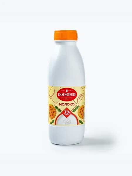 Молоко 900 г, 3,2%, Вкуснотеево, ультрапастеризованное