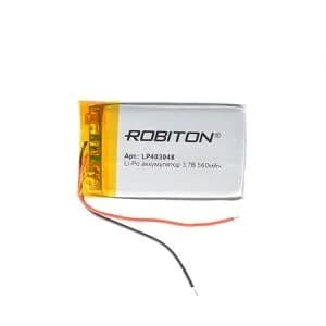 Li-Po (литий-полимерный) аккумулятор ROBITON LP403048 3.7В 560мАч, 4х30x48мм