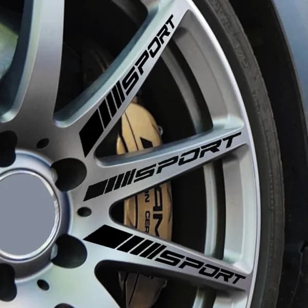 SPORT Наклейки на обода колес автомобиля, 4 шт.