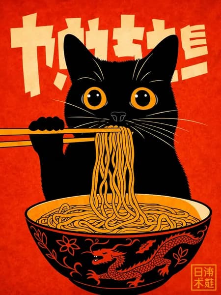 Плакат Чёрный кот