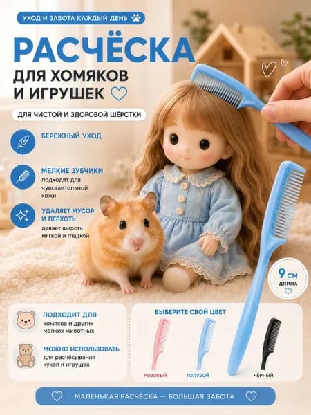 2 штуки расчесок для мини-хомячков и кукол