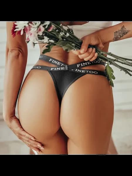 FINETOO Хлопковые трусики-тонги M-XL