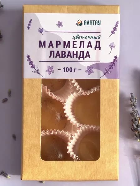 Мармелад натуральный цветочный Лаванда, Алатау, 100 гр, полезные сладости