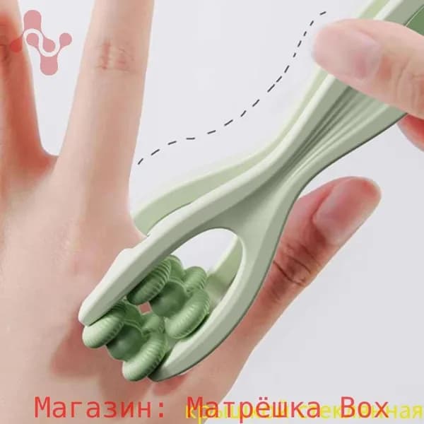 Двойной роликовый массажер для пальцев - зеленый