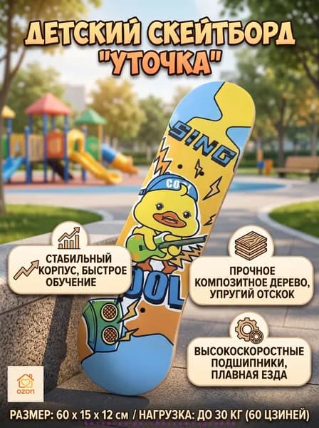 Скейтборд 60 х 15см