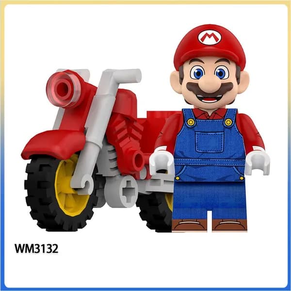 Минифигурка Марио из конструктора Super Mario от стороннего производителя, модель WM6235.