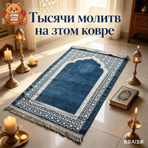 Коврик для намаза с михрабом, 3 цвета, мягкий, с бахромой, для молитвы и дома
