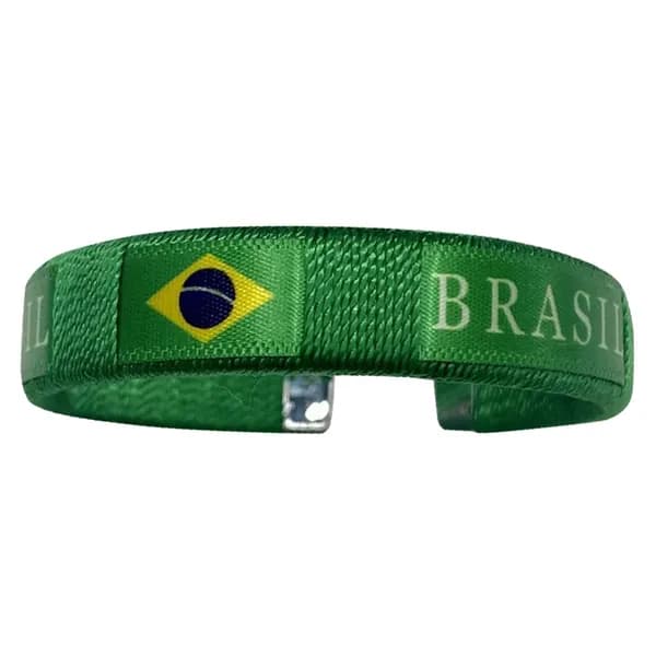 Браслет из тканевой ленты с флагом Бразилии