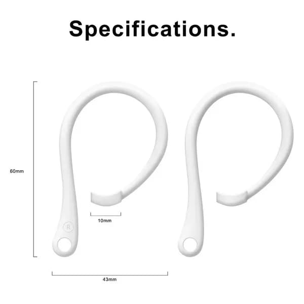 Силиконовые фиксаторы для Apple AirPods (1, 2, 3, 4, Pro) Противоскользящие ушные крючки. Защита от выпадения при спорте и беге.