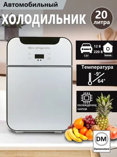Двухъядерный процессор, двухдверный мини-холодильник объемом 20 литров, подходящий для использования в автомобиле и дома