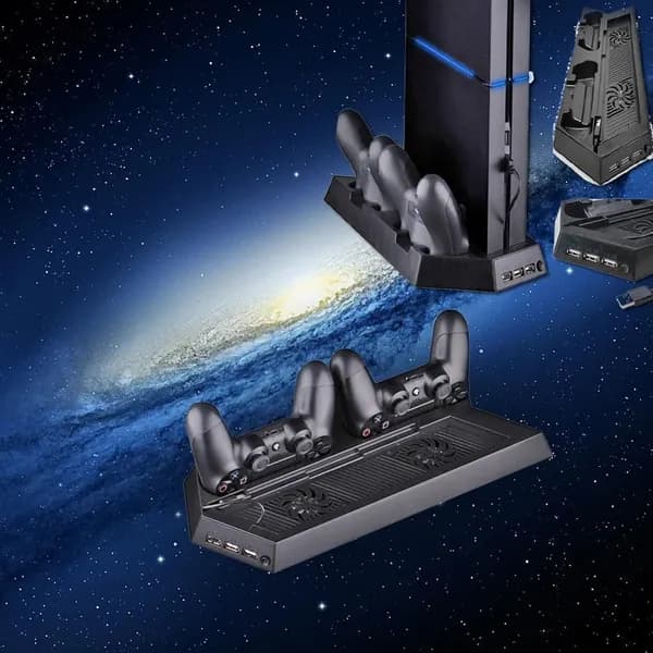 Внешний вентилятор для PS4 с зарядкой двух контроллеров
