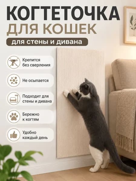 Клеящиеся подушечки для лапок для кошек, защитные покрытия от царапин для диванов, стен и мебели, белый слоновый зуб 100*30 см