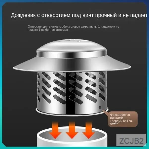 искрогаситель на дымоход, Из нержавеющей стали, универсальный, 110 мм, 1 шт.