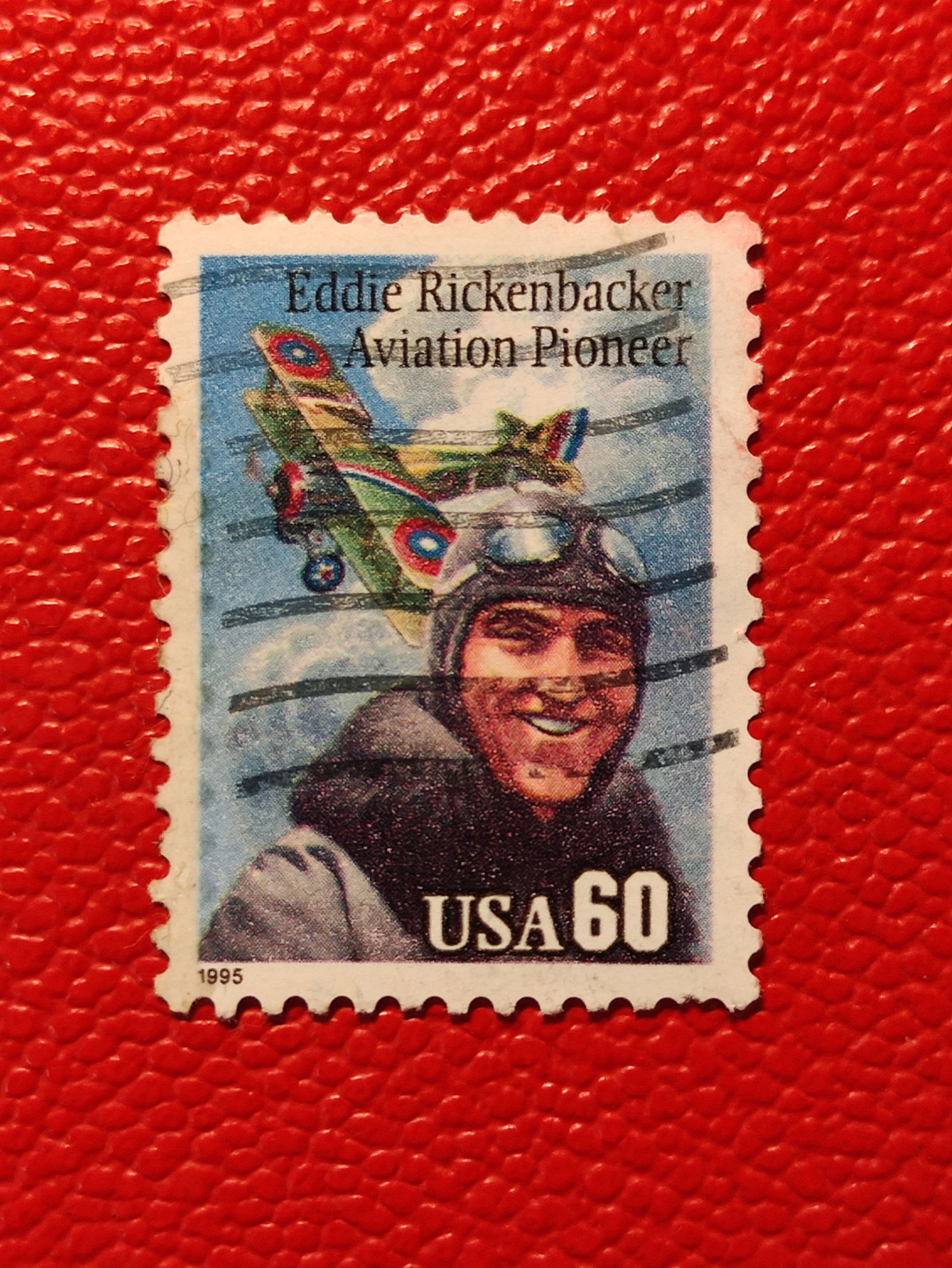 Марки США (Соединенные Штаты Америки) 1995. Самолет. Серия: "Авиация Эдди Рикенбакер". Гашение - См фото
