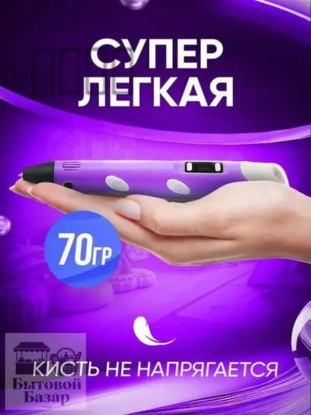 3d ручка Bebe toys, 3д ручка с набором пластика и трафаретами