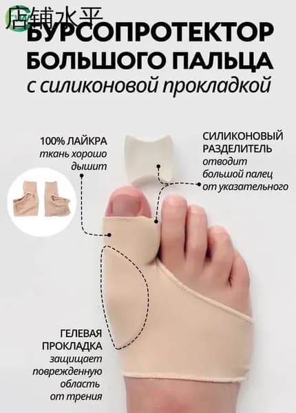 Бандаж для большого пальца ноги. Фиксатор бандаж корректор большого пальца. Вальгусная шина. 2 штуки. Размер S (36-38)