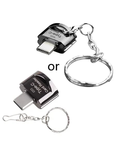 Полностью металлический USB-C OTG кардридер - черный