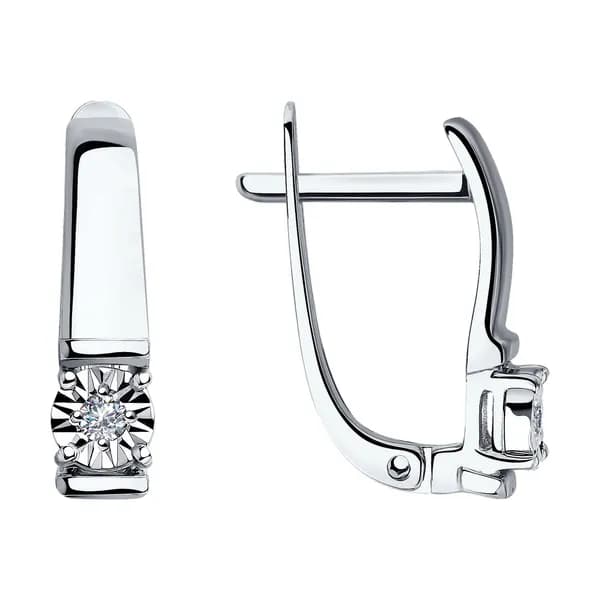Серьги из белого золота DIAMANT-ONLINE с бриллиантом 585 пробы