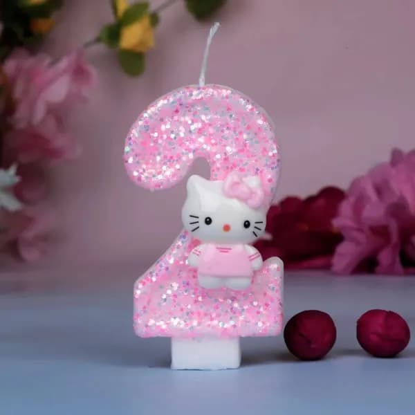 Свечи для торта цифра 2 "Без отдушки", 7.5 см х 4 см, 1 шт