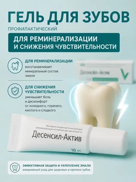 Гель для зубов реминерализующий для чувствительных зубов Десенсил Актив