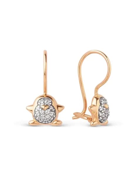 Серьги из золота 375 пробы на петле