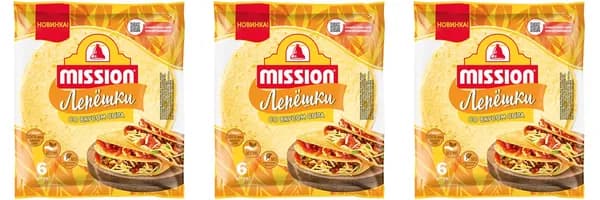 Mission/ Лепешки пшеничные Со вкусом сыра, 20 см, 6 шт, 250 г, 3 уп