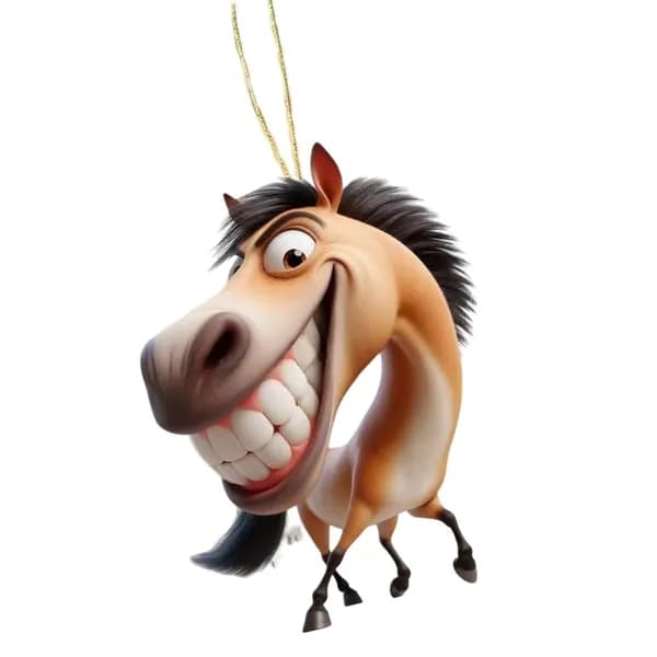 Декоративный кулон Big mouth horse из плоского акрила 2d-стиль 3