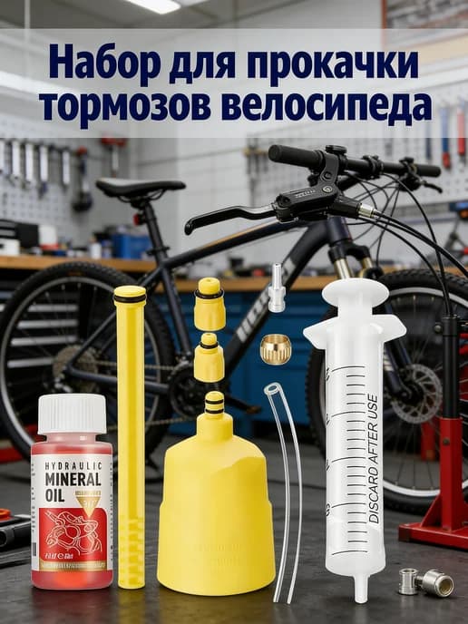 Набор для прокачки тормозов велосипеда+ масло