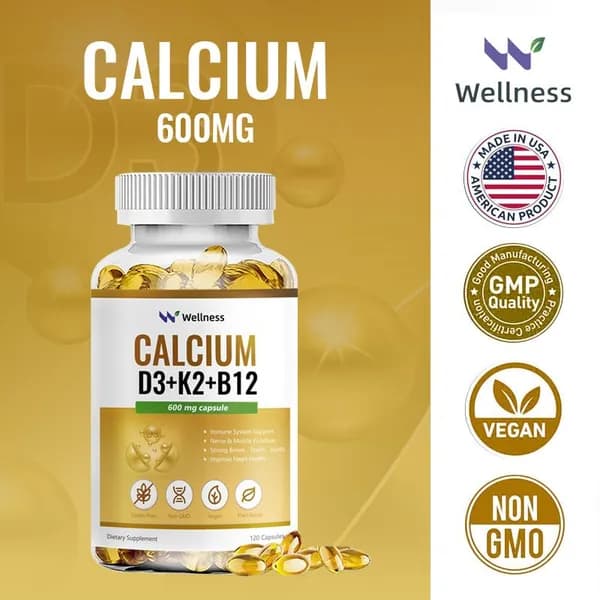 Wellness Кальций Витамин D3 + K2 + B12 5000 МЕ