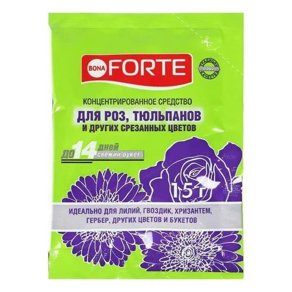 Средство для срезанных цветов, концентрат, пакетик, 15 г, BonaForte