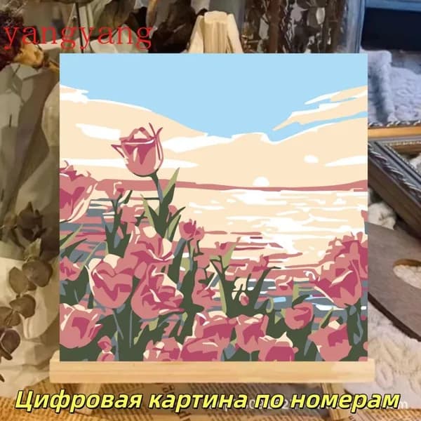 Детская и маленькая картина по номерам на холсте с тематикой природы для девочек 20 х 20 см