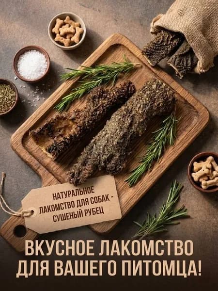 Рубец говяжий сушёный. Лакомство для собак.