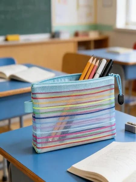 Прозрачный пенал для школьников, из нейлоновой сетки A4, прозрачный двухслойный с ручкой, пастельных тонов, вместительный, для школы и офиса