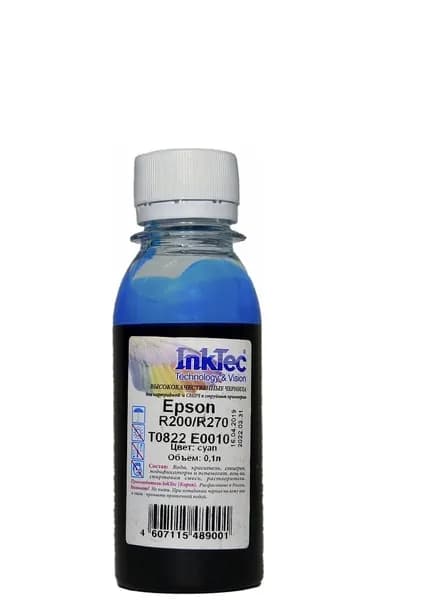 Чернила для Epson R200/R270/R290/T50/P50/L800, 0,1л, InkTec, cyan. (синий)