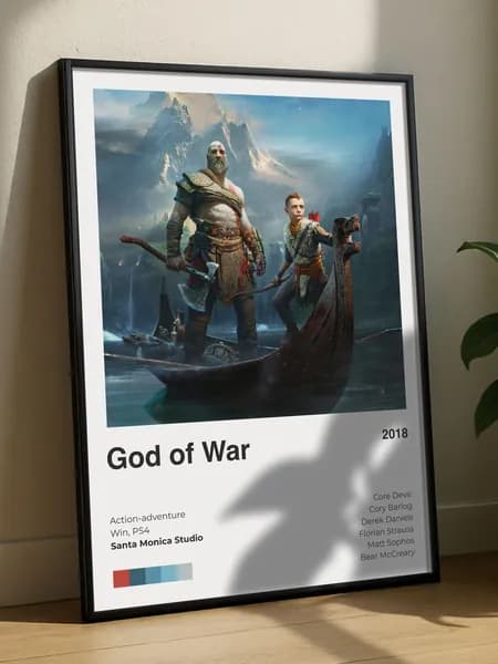 Постер плакат игра "God of War 2018" А4, интерьерный, без рамы, плотная матовая фотобумага 21x30 см