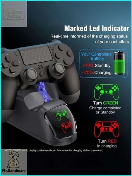 Док-станция для зарядки 2 геймпадов PS4 (Pro/Slim) беспроводное зарядное устройство для контроллеров DualShock 4