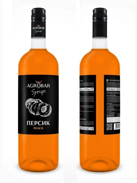 Сироп AGROBAR Персик для коктейлей и лимонадов, 1 л