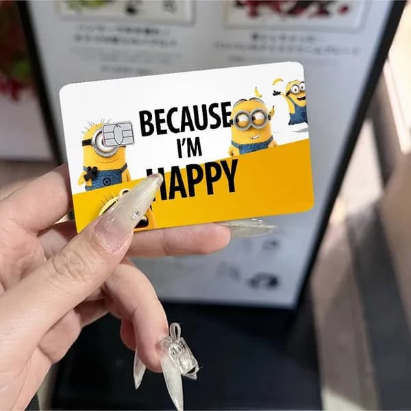 Мультяшный милый миньон Minions Наклейка для банковской карты