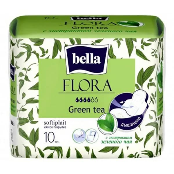 Прокладки Bella Flora Зеленый чай 10 шт