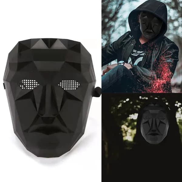 Маска из Игры в кальмара квадратная, круглая, треугольная и BOSS, покрытие под золото