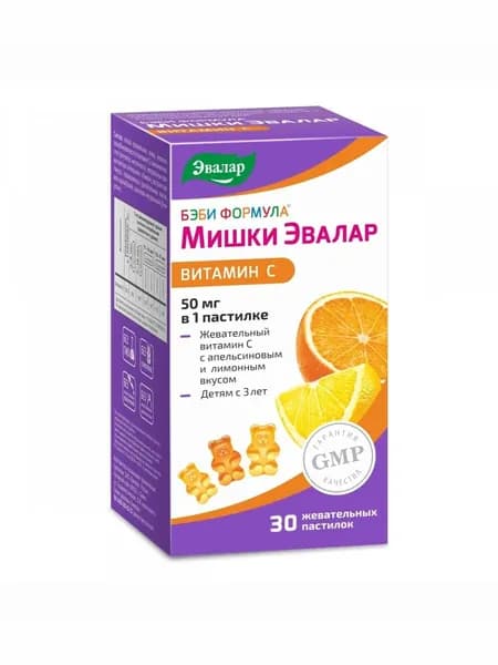 Бэби Формула Мишки Витамин С, 30 мармеладных пастилок для детей с 3 лет