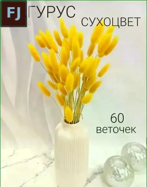 Сухоцветы Лагурус 55 см 60 шт
