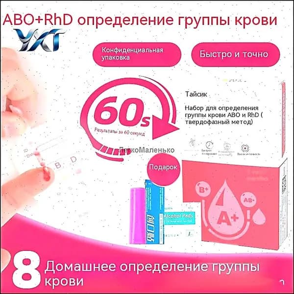Экспресс-тест для качественного определения группы крови и резус-фактора