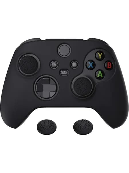 PlayVital силиконовый чехол Black Pure Series для контроллера Xbox Series X, противоскользящий мягкий защитный чехол, накладки на стики, для Xbox Core Wireless Controller